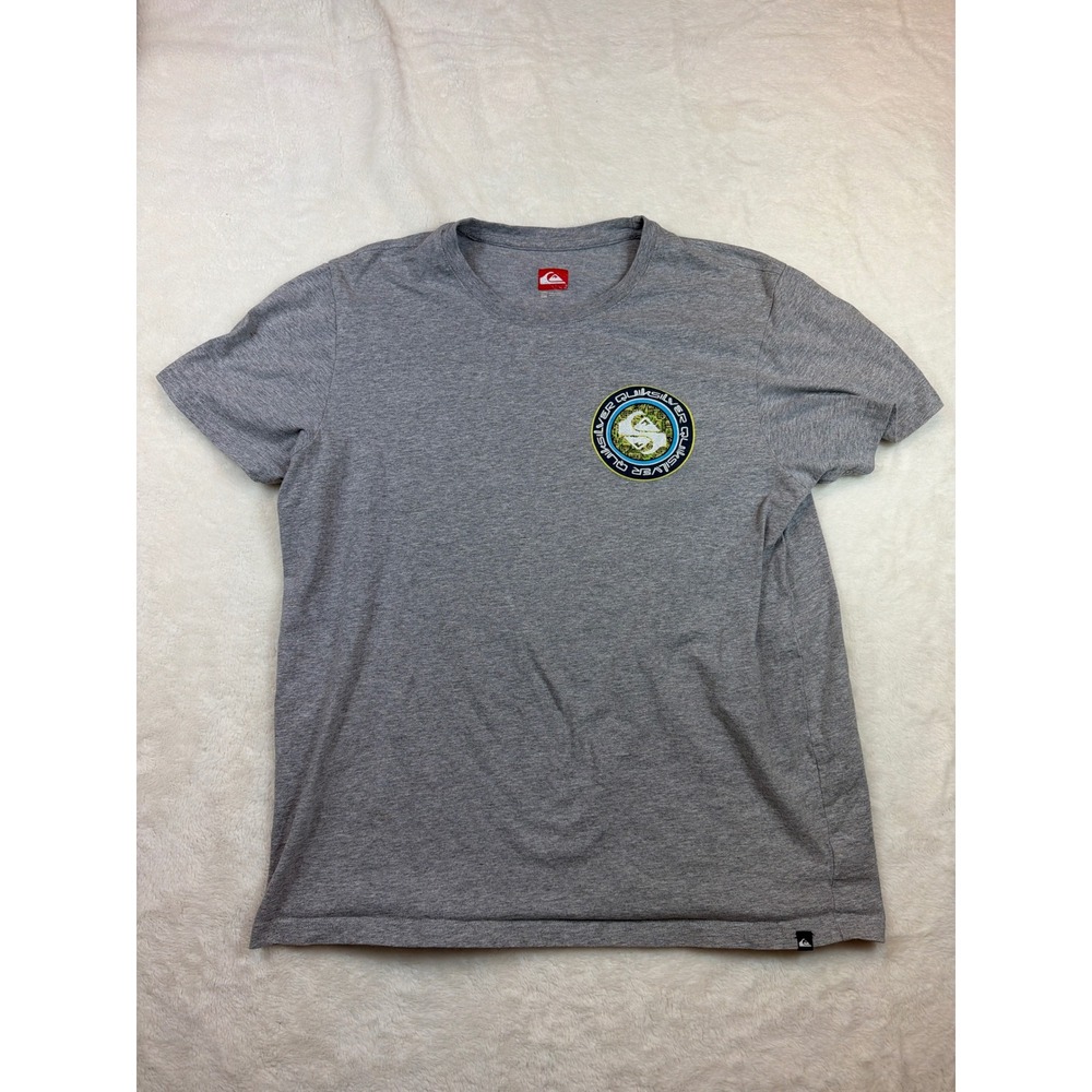 Quiksilver Mens Graphic Logo T-Shirt Heather Gray Short Sleeve Crew Neck XL